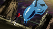 Maji=Kayo (Dragon Ball Super) enlarging his arm.