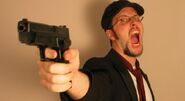 The Nostalgia Critic (Channel Awesome), while commonly implementing violence and brute force to win the day, often uses the nonsense logic of characters he has faced to his advantage.