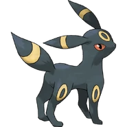 Umbreon (Pokémon) evolved from Eevee via exposure to moonlight and it can also draw mysterious power from the moon.