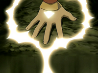 ...Aang using his chi to |locate Appa and Momo while lost...