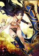 After possessing Rin Tohsaka, Ishtar (TYPE-MOON) completely enhanced the Magus' good looks to the point of being more seductive.