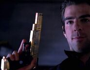 After taking Bob Bishop's power, Sylar (Heroes) turns a gun into gold.