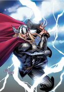 Thor strikes with Mjolnir