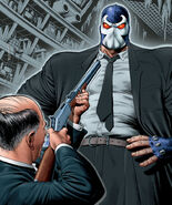 Bane (DC Comics) is infamous for his great size and intimidating stature, standing twice the size of a grown man.