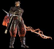 The Blade of Archfiend (Ninja Gaiden) manifest Vazdah's infused demonic magic in the form of red lightning.