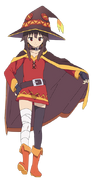 Megumin (KonoSuba: God's Blessing on This Wonderful World!) is a member of the Crimson Demons, a tribe of genetically-enhanced human mages created by the Head Researcher of the Kingdom of Noise that possess high intelligence and magical power.