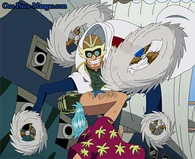 Sharinguru (One Piece) can rotate his limbs as wheels.