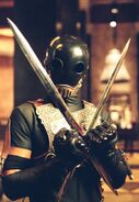 Karl Ruprecht Kroenen (Hellboy the movie) uses arm-mounted blades with deadly skill and precision.