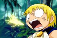 Since Zatch’s spells (Zatch Bell!) are so strong but his mind is weak, each time he uses a spell he passes out.