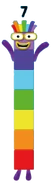 Seven (Numberblocks) can create rainbows from his colorful rainbow body.