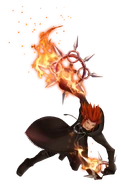 After Lea lost his heart to the darkness, his heart became a Heartless while his body became the Nobody Axel (Kingdom Hearts).