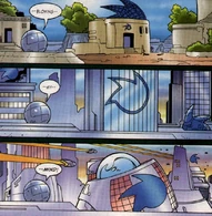 The planet, Azuria (Archie's Sonic the Hedgehog) exists at an accelerated rate in the time stream; to an outside observer, millennia can pass in mere minutes.