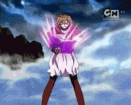 Zofis’ (Zatch Bell!) spell Gigarado Shirudo generates explosive flames in the form of a shield.