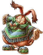 Niccolo (Sword of Mana) can empower himself with money which he can use to create unique items from the excess funds he receives.