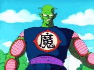 Demon King Piccolo (Dragon Ball) creating a gust of wind with enough impact to kill all the soldiers it swept away.