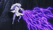 Madara Uchiha (Naruto) combines Yin Release with Natural Energy to use Sage Art: Yin Release Lightning Dispatch.