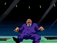 Younger Toguro (Yu Yu Hakusho) kicking Tarukane's head off.