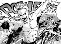 Mirio Togata's Quirk, Permeation (My Hero Academia) allows him to become intangible and travel through matter. He utilizes this in combat by phasing into walls/floors and popping out at random locations to surprise the enemy.