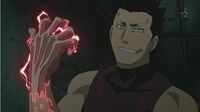 Greed (Full Metal Alchemist: Brotherhood) regenerates his severed arm in a matter of seconds.