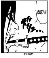 Orochimaru (Naruto) stored his Sword of Kusanagi in his guts.