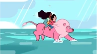 Lion.png (904 KB) Lion running on water with Steven and Connie (Steven Universe)