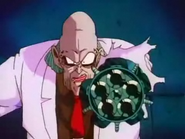 Dr. Kochin (Dragon Ball) using his Vulcan Cannon to fire a massive barrage of bullets that forced even Krillin on the run.