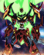 Tengen Toppa Gurren Lagann (Tengen Toppa Gurren Lagann) is Gurren Lagann most powerful form. With the combined Spiral Power of Simon and his comrades, the mecha became a mass of continuously materialized Spiral Power. Because of this it is the strongest mecha in the universe, possessing the abilities from its many pilots and an infinite amount of power depending on their will to win.