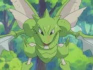 Tracey Scyther tired.png (363 KB) Though it's begun to feel its age and gets fatigued during long fights, Tracey's Scyther (Pokémon) remains a formidable fighter.