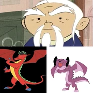 Jake and Haley Long (American Dragon: Jake Long); inherited dragon powers from their grandfather Luong Lao Shi, while it skipped their mother.