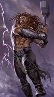 Magni (Norse Mythology) the son of Thor and giantess Járnsaxa is uniquely strong, able to lift the giant Hrungnir off his father when he was a baby.