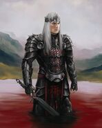 Rhaegar Targaryen (A Song of Ice and Fire) although he preferred books to swordplay was strong enough to match and wound Robert Baratheon.