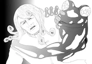 Funny Valentine's (JORGE JOESTAR) Stand, Singing in the Rain, can stick itself, and possibly it's user, onto surfaces, while also ignoring heavy winds.