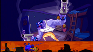 Muggshot (Sly Cooper) wields numerous machine guns.