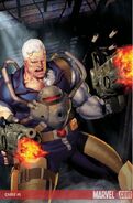 Cable (Marvel Comics) dual wielding heavy machine guns..