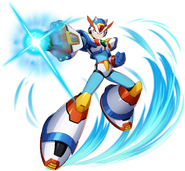 In his Third Armor, X can use the Variable Air Dash to double jump, take less damage, fire more powerful Charge Shots, locate items with his Item Radar, and use his Beam Saber. Furthermore, with the Hyper Chip, X can turn the Third Armor into the Hyper Armor for more power.