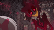 Alastor (Hazbin Hotel) is feared throughout Hell, as one of the most dominating and cunning demons around. Though he prefers to hide it, behind a charming, charismatic facade.
