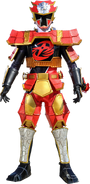 Takaharu Igasaki (Shuriken Sentai Nininger) as AkaNinger Chozetsu/Brody Romero (Power Rangers Ninja Steel/Super Ninja Steel) as the Lion Fire Red