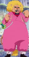 Pekoms (One Piece) is a lion mink and a combatant of the powerful Big Mom Pirates.