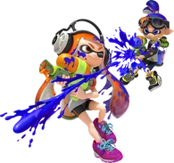 Inklings (Splatoon) can change the colors of their tentacle "hair" and ink to match the team they are on in multiplayer mode.