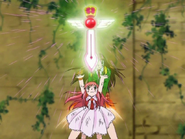 Tia and Megumi Ooumi's (Zatch Bell!) fifth spell Saifogeo, creates a floating sword that heals and restores the heart power of whomever it strikes.