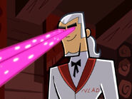 Vlad Plasmius (Danny Phantom) projects ectoplasmic energy from his eyes, whenever he is in his ghost or human form.