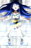 Wendy Marvell (Fairy Tail) surrounds herself with the sky energy of her Sky Dragon Slayer Magic.