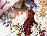 Madoka Mawari's (Tenjho Tenge) S.A.B.B. Gas Blades are acetylene and oxygen compressed with ignition, burning at 4000°C.