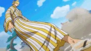 Sanji (One Piece) using Armament Haki: Hardening to empower his legs.