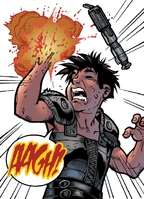 Darth Zannah (Star Wars Legends) was able to use the Force to blast her cousin's, Darovit, hand off.