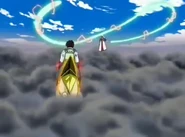 Zofis (Konjiki no Gash Bell!) uses the Rondo Radomu spell to create whips of explosive energy.