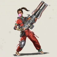 Rampart.jpg (16 KB) Known as the "Quick-Witted Modder", Ramya Parekh/Rampart (Apex Legends) once sold her deadly machinations for profit. Now she competes with her faithful minigun, Sheila in the Apex Games.
