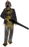 Possessed and animated by Cult influences, the Possessed Scarecrows (New Blood Interactive's DUSK) serve as one of the Cult's minions, and they are always armed with super shotguns as opposed to using farm equipment as their own weaponry.