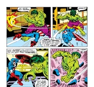 ...which combines with fighting skills and experience to enable him to take on the Hulk in hand-to-hand combat.