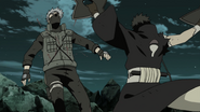 Obito (Naruto) spinning the shurikens like chakrams to increase cutting strength.